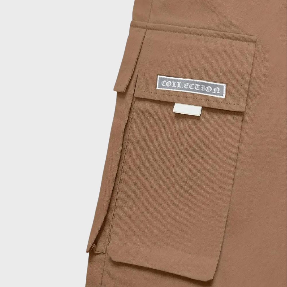 Nael Berlin | Herren Cargo Jogginghose – Lila Streetwear-Hose mit Reißverschlusstaschen & Bündchen