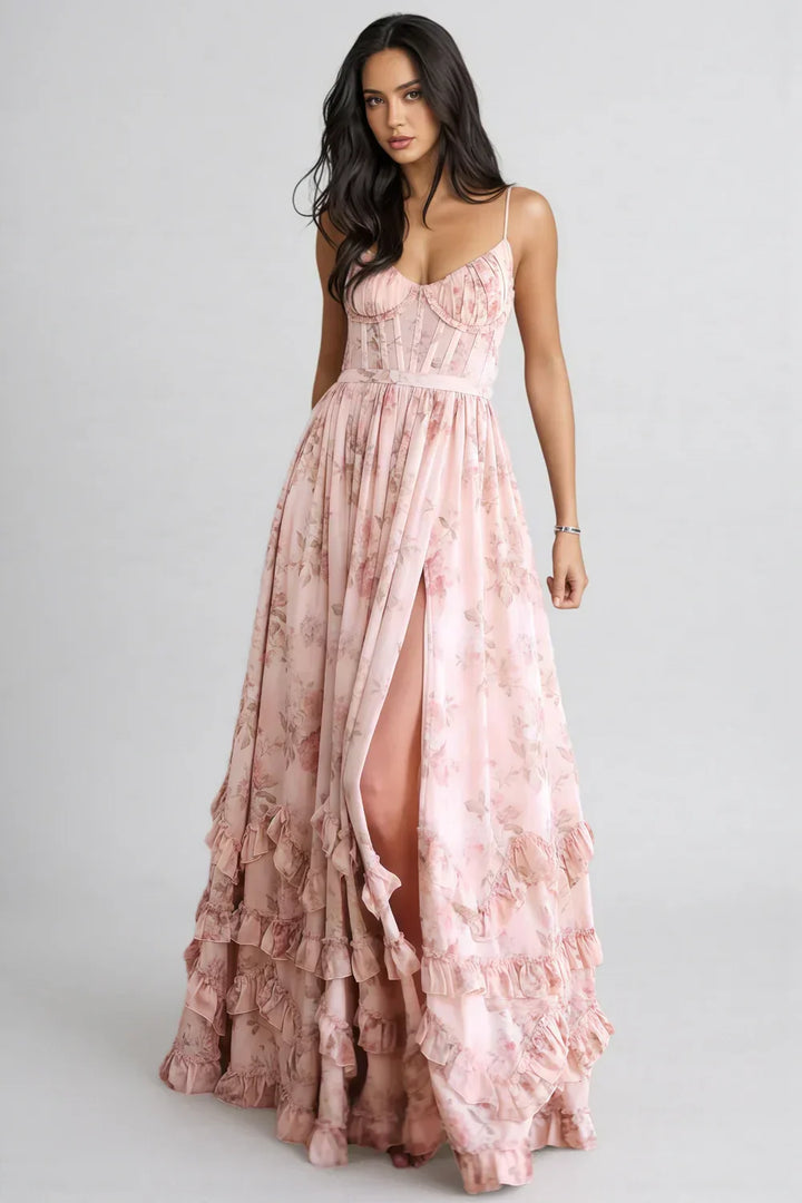 Violetta | Fließendes Maxikleid mit Volants