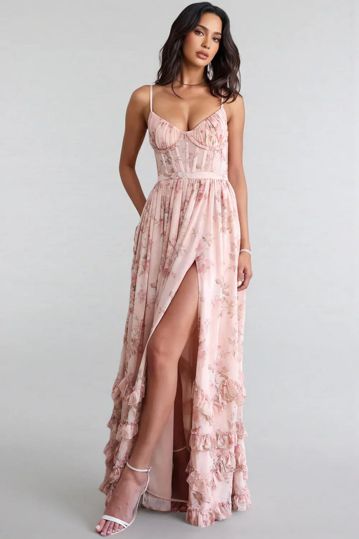 Violetta | Fließendes Maxikleid mit Volants