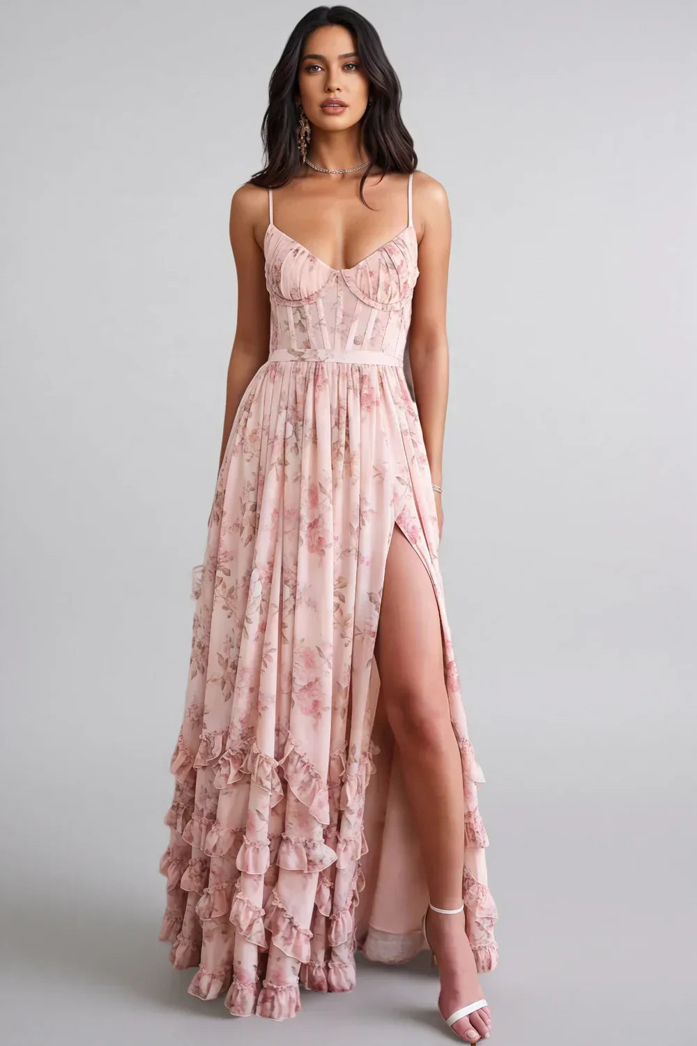 Violetta | Fließendes Maxikleid mit Volants