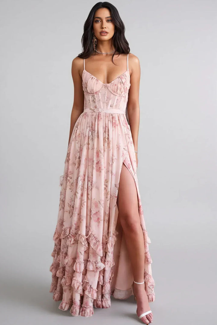 Violetta | Fließendes Maxikleid mit Volants