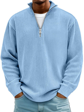 Nael Berlin | Rippstrick-Pullover mit Reißverschlusskragen für Herren