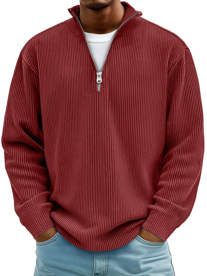 Nael Berlin | Rippstrick-Pullover mit Reißverschlusskragen für Herren