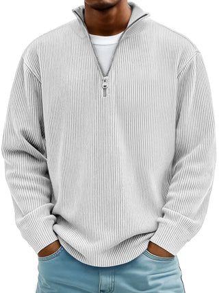 Nael Berlin | Rippstrick-Pullover mit Reißverschlusskragen für Herren