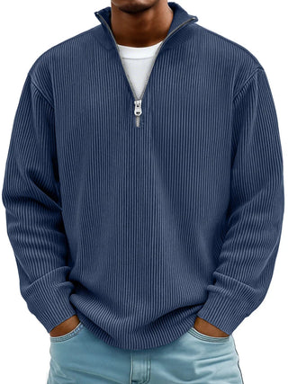 Nael Berlin | Rippstrick-Pullover mit Reißverschlusskragen für Herren