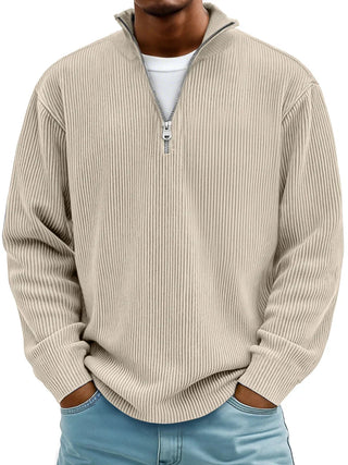 Nael Berlin | Rippstrick-Pullover mit Reißverschlusskragen für Herren