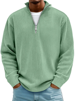 Nael Berlin | Rippstrick-Pullover mit Reißverschlusskragen für Herren