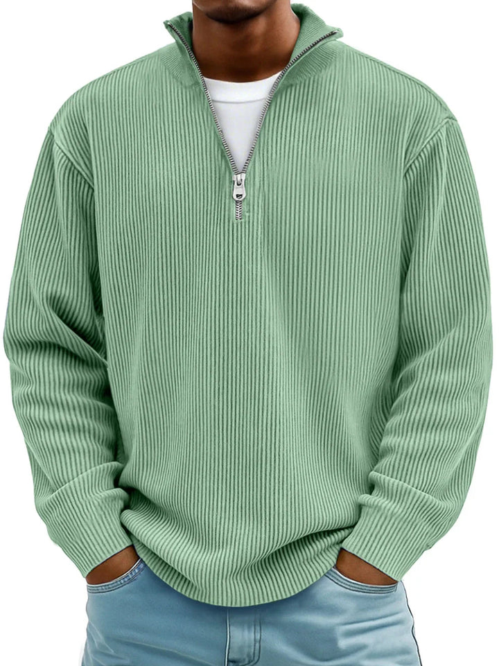 Nael Berlin | Rippstrick-Pullover mit Reißverschlusskragen für Herren