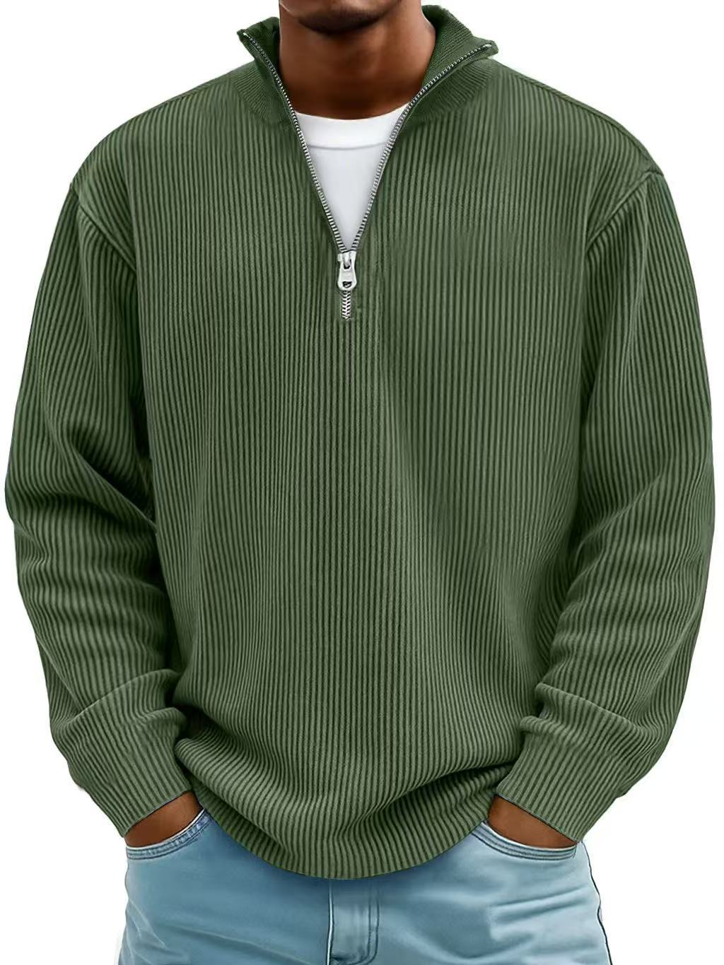 Nael Berlin | Rippstrick-Pullover mit Reißverschlusskragen für Herren