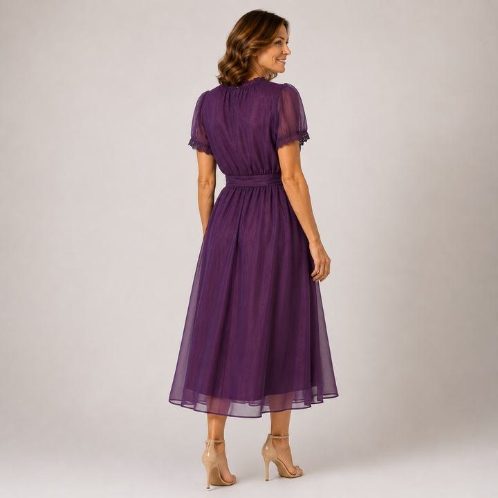 Flavia | Maxikleid aus Chiffon mit Spitze