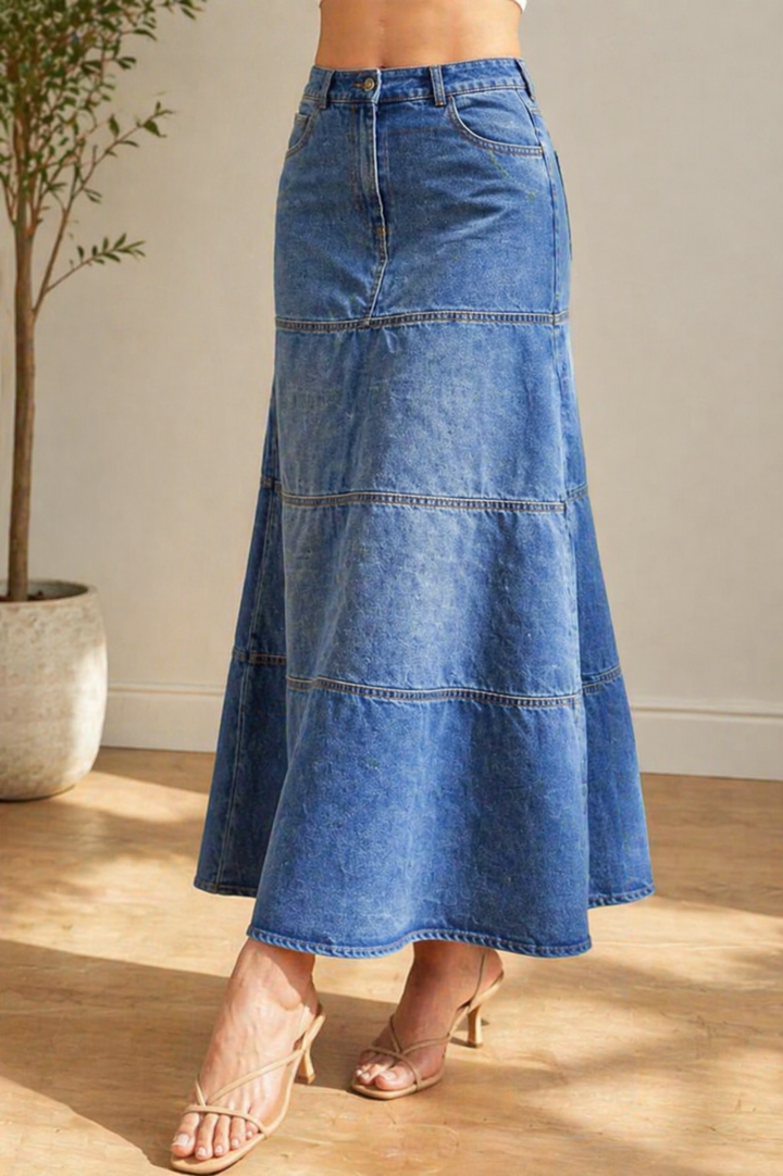 Mary | Jeansrock in Midi-Länge