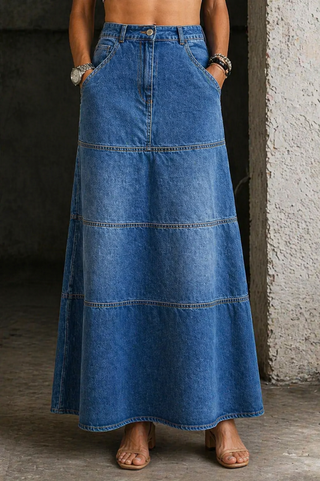 Mary | Jeansrock in Midi-Länge