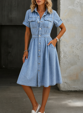 Deborah | Kurzarm-Jeanskleid