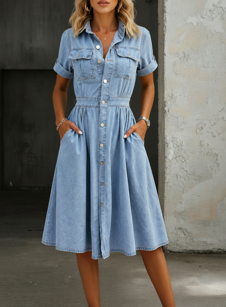 Deborah | Kurzarm-Jeanskleid