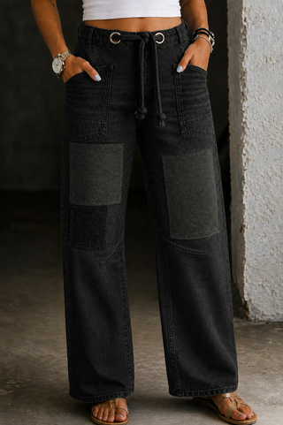 Margaret | Patchwork-Jeans mit Kordelzug