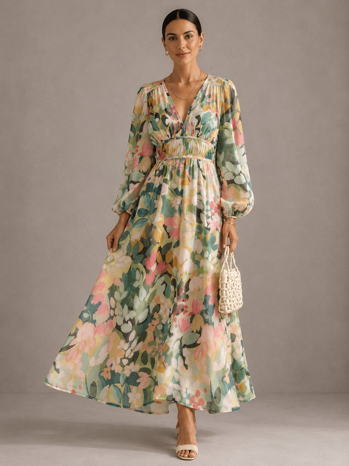 Celine | Feminines Kleid mit Blumenmuster