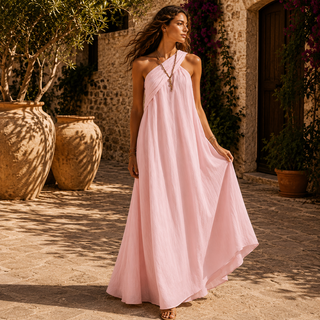 Vera – Mediterranes Maxikleid mit Wickel-Optik