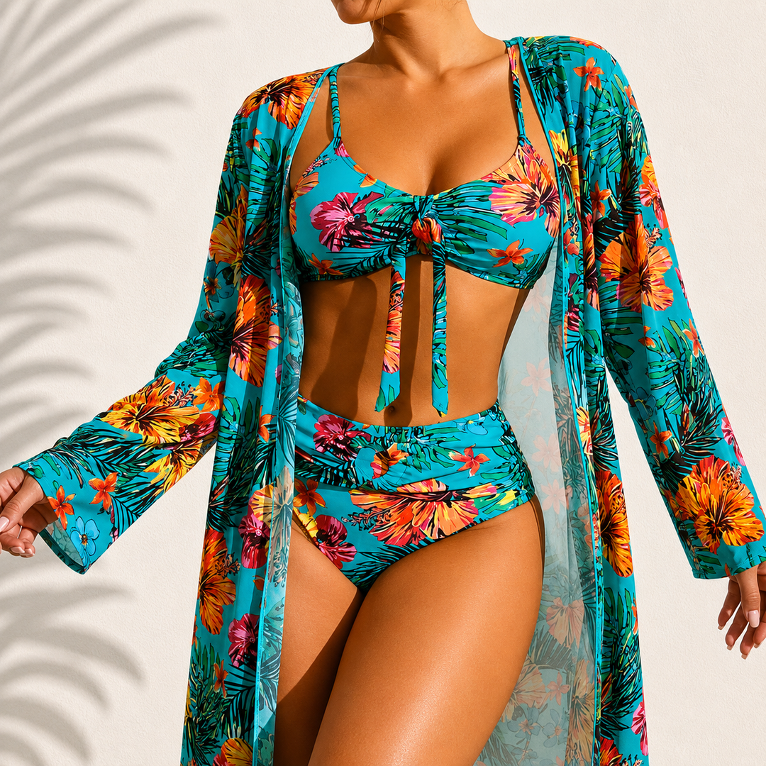 NAEL | Eleganter 3-teiliger Tropical-Bikini Marie