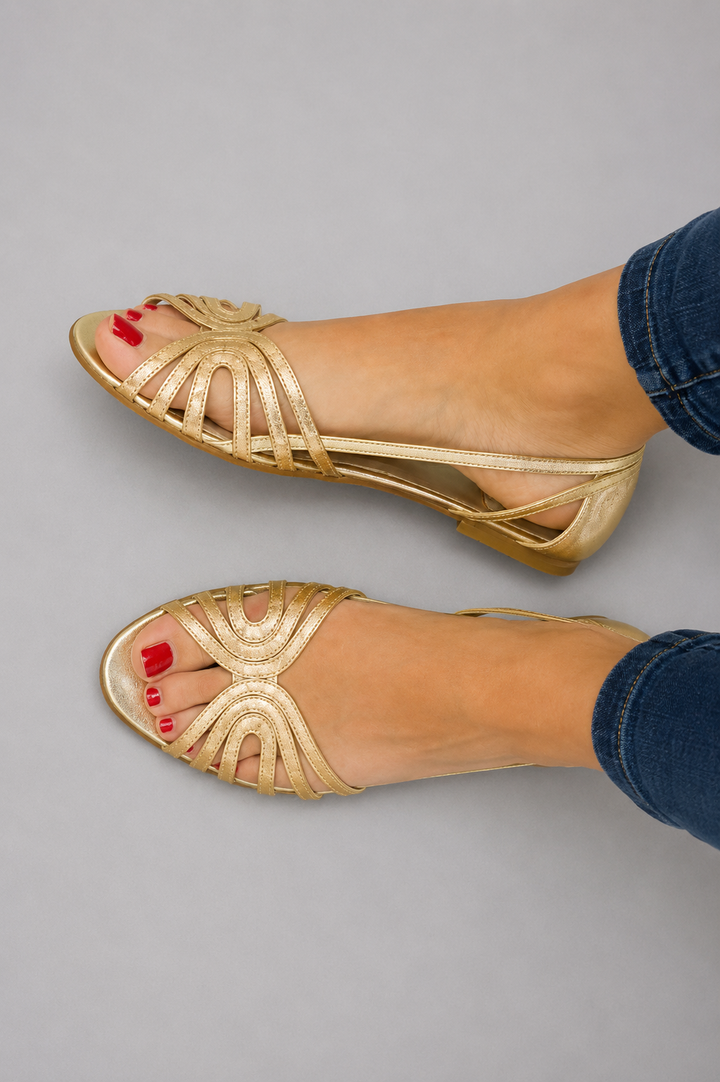 Eleonora | Goldene Sommer-Sandalen