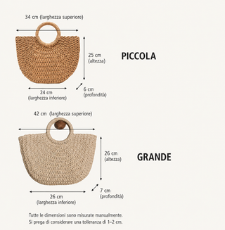 Ottavia – Halbmond-Tasche aus geflochtenem Stroh – Naturbeige