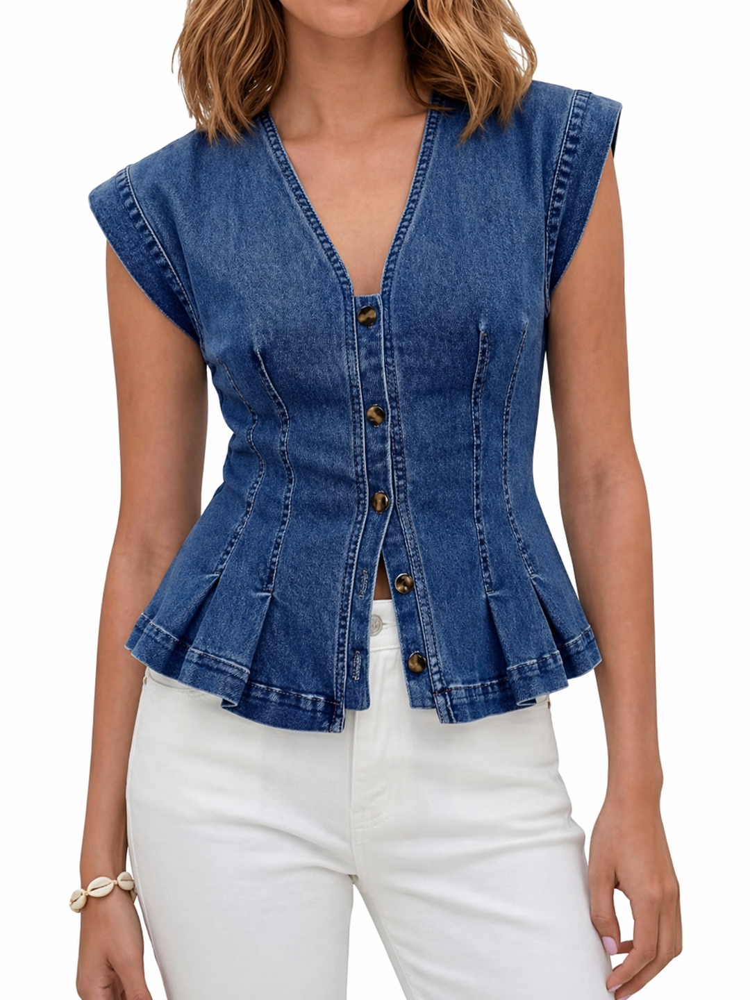 Viera | Jeans-Top mit V-Ausschnitt