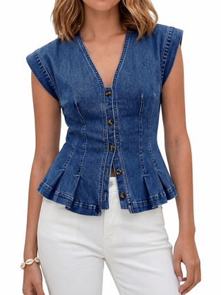 Viera | Jeans-Top mit V-Ausschnitt