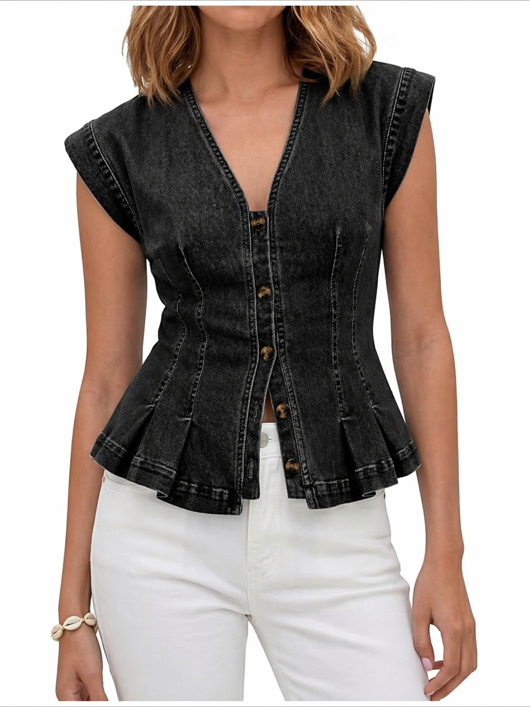Viera | Jeans-Top mit V-Ausschnitt
