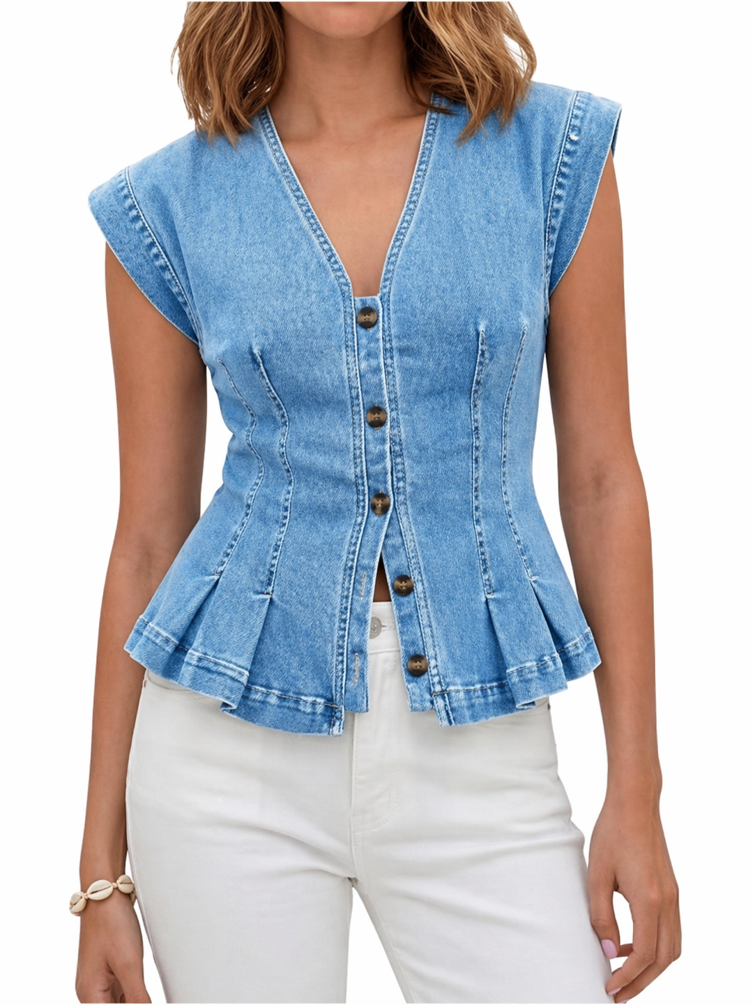 Viera | Jeans-Top mit V-Ausschnitt