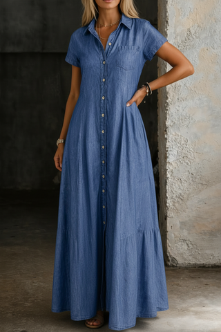 Eliza | Langes Jeanskleid