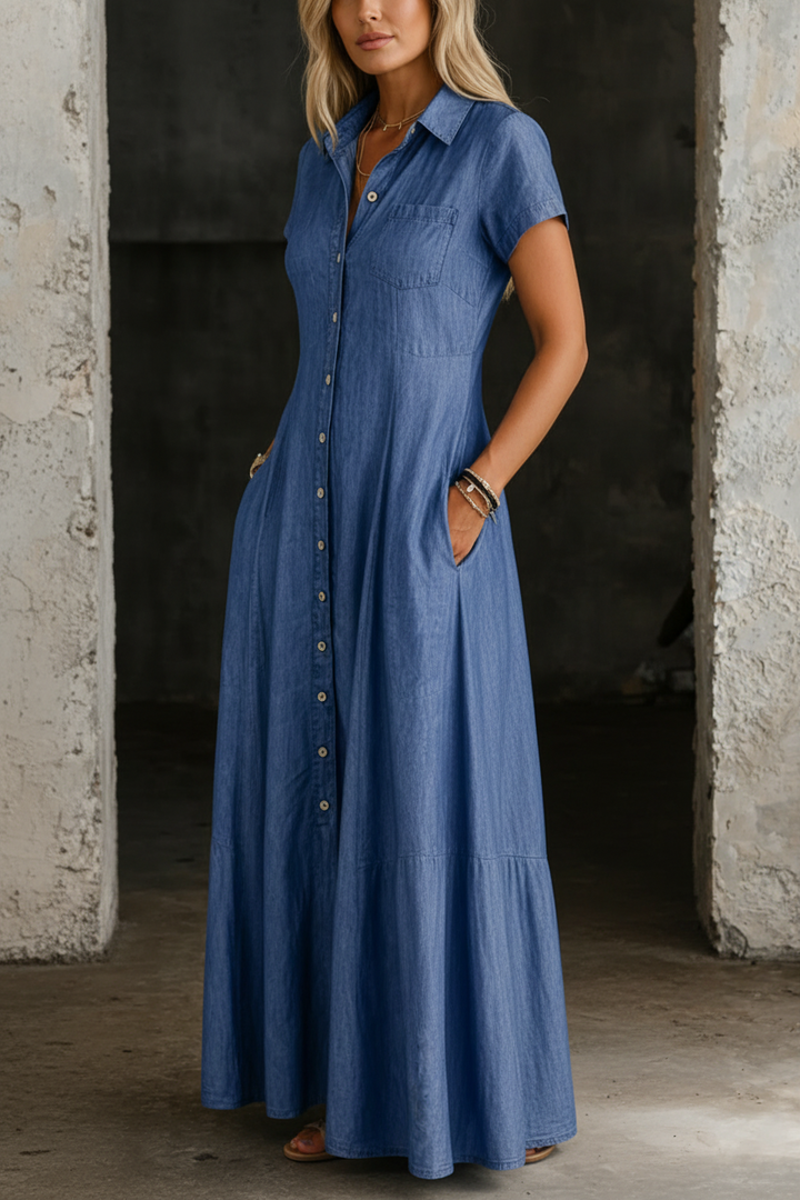 Eliza | Langes Jeanskleid