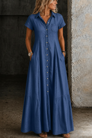 Mandy | Langes Jeanskleid