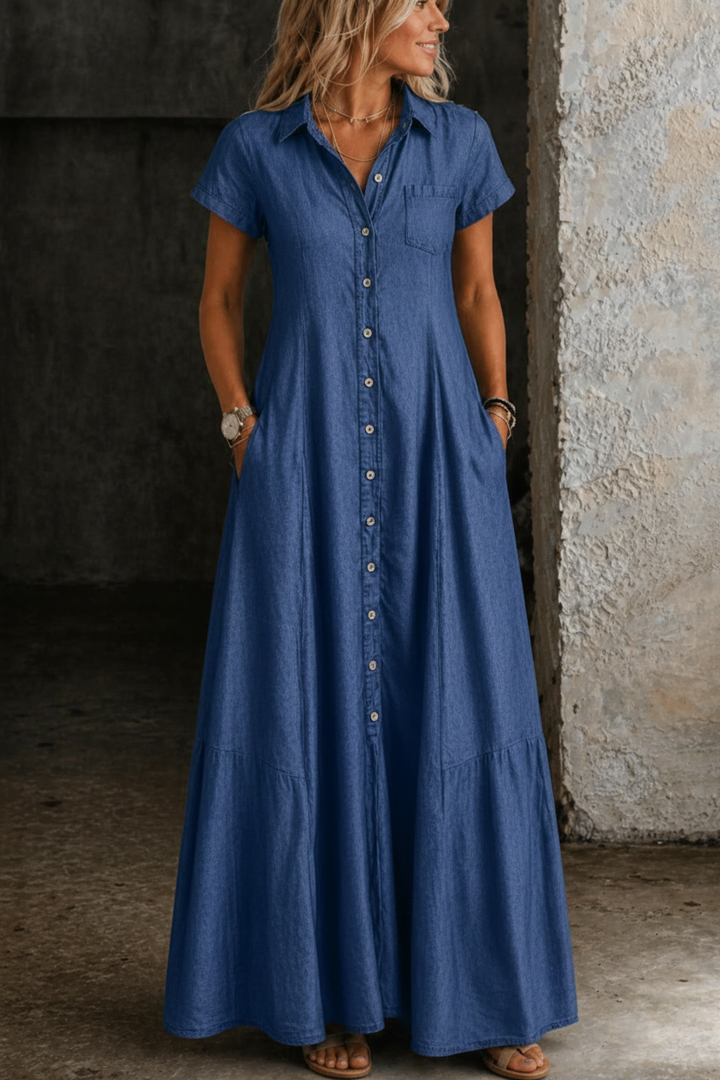 Mandy | Langes Jeanskleid