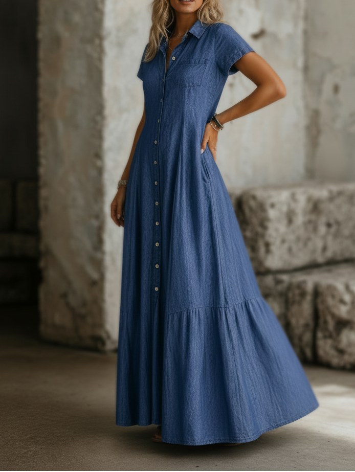 Mandy | Langes Jeanskleid