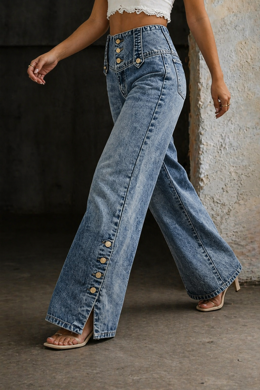 Mia | High-Waist-Jeans mit Schlitz