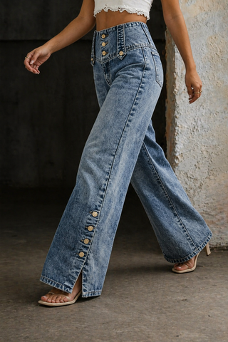 Mia | High-Waist-Jeans mit Schlitz
