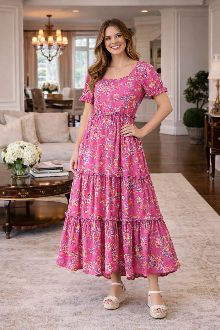 Klara – Schickes Boho Maxikleid mit Neckholder