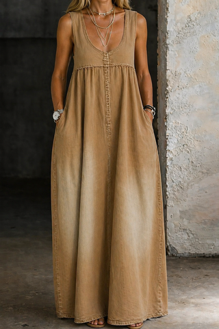 Veronica | Lockeres Jeans-Westenkleid