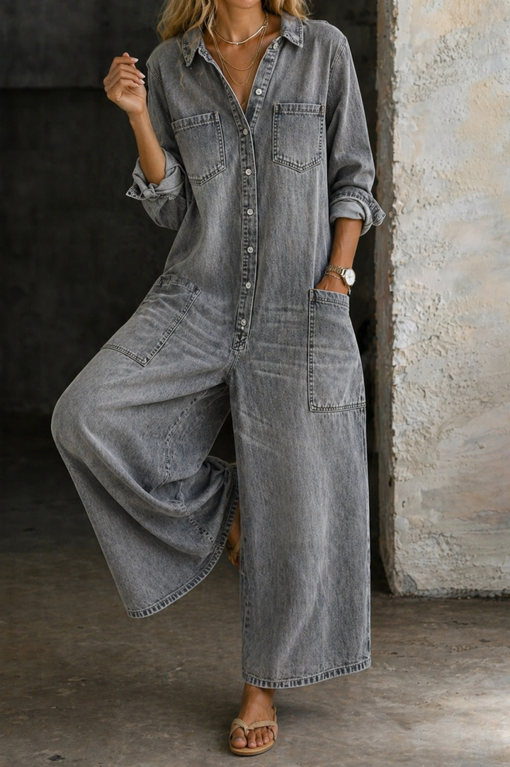 Vivienne | Lässiger Jeans-Jumpsuit