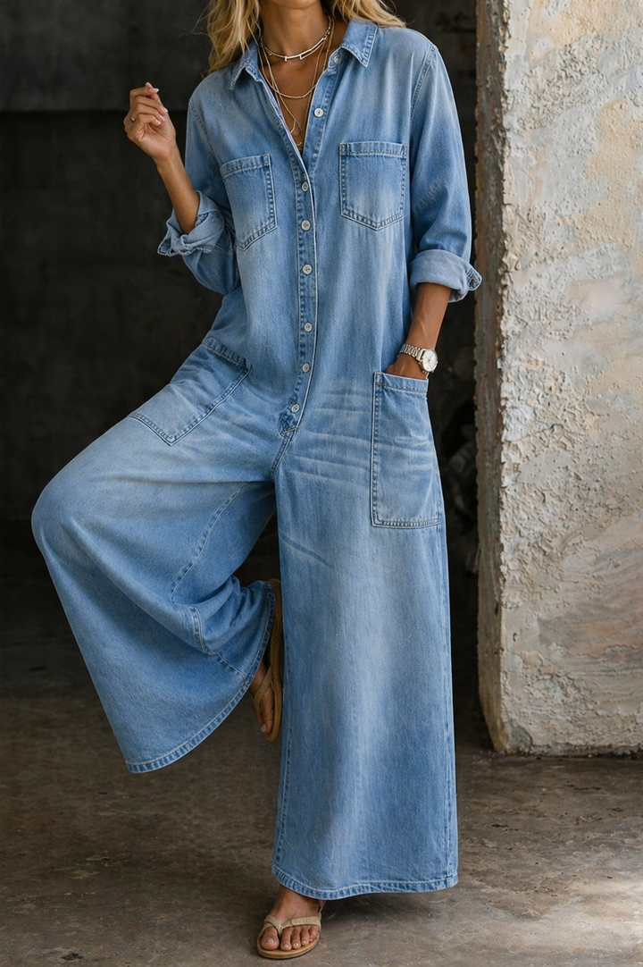 Vivienne | Lässiger Jeans-Jumpsuit