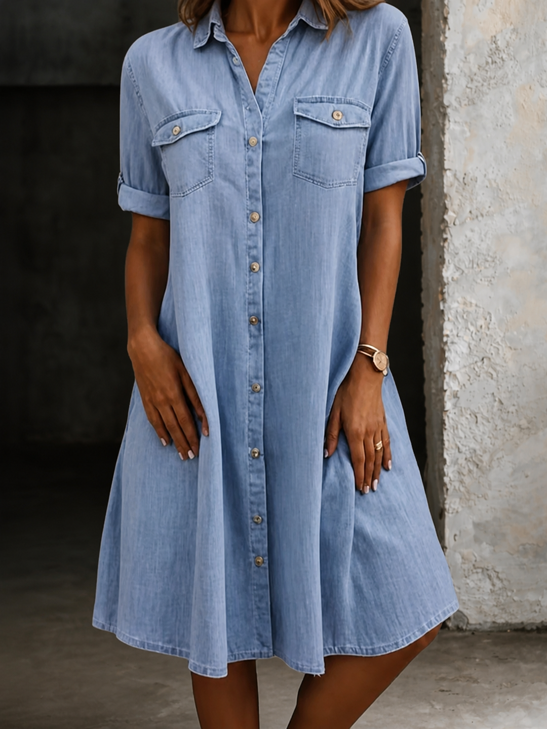 Patricia | Lässiges Jeans-Midikleid
