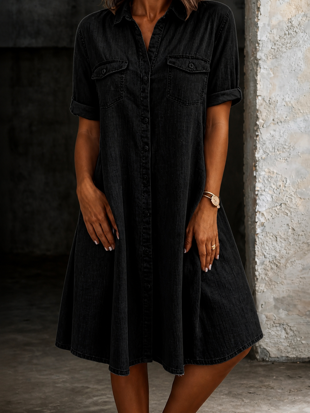 Patricia | Lässiges Jeans-Midikleid