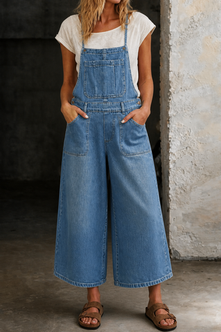 Elizabeth | Latzhosen-Jumpsuit mit weitem Bein