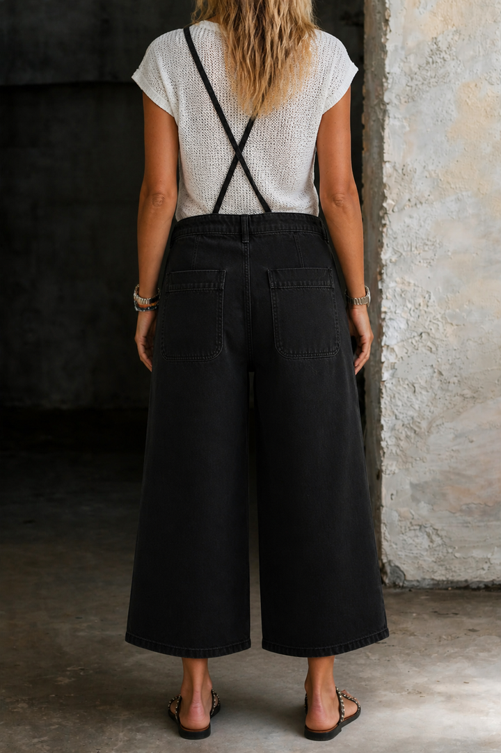 Elizabeth | Latzhosen-Jumpsuit mit weitem Bein