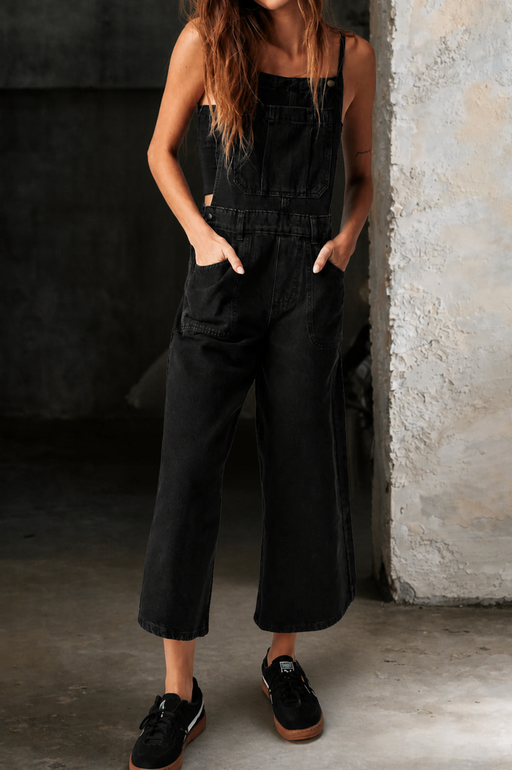 Elizabeth | Latzhosen-Jumpsuit mit weitem Bein