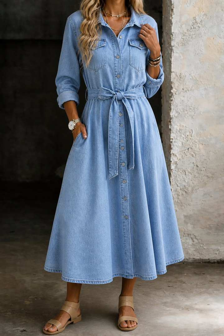 Luna | Langärmeliges Jeanskleid