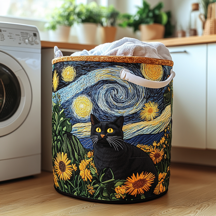 Kluge Katze – Gesteppter Wäschekorb