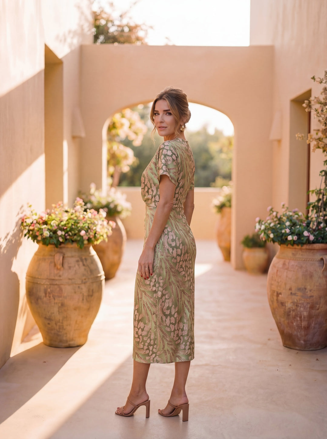 Antonella | Elegantes Midikleid in Kupfer