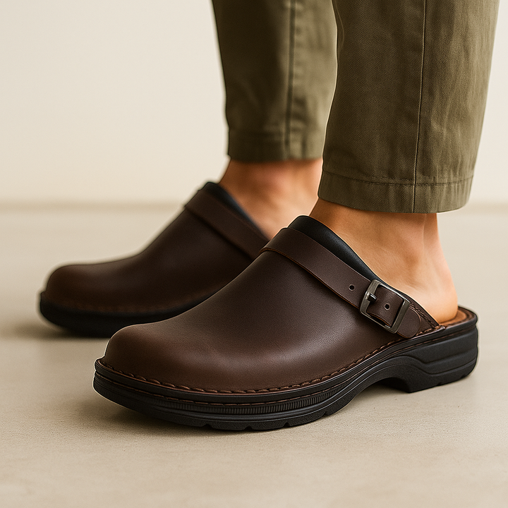 Erin – Bequeme Clogs in Lederoptik mit Schnalle