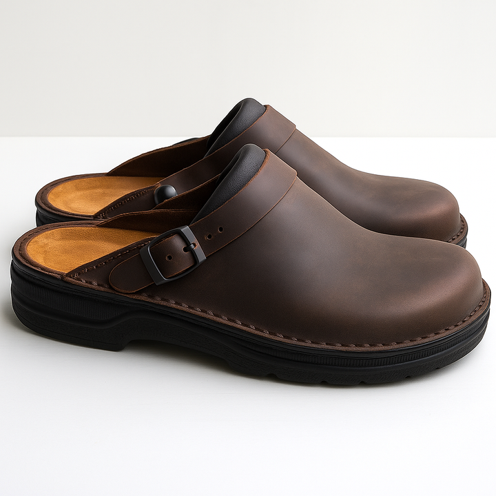 Erin – Bequeme Clogs in Lederoptik mit Schnalle