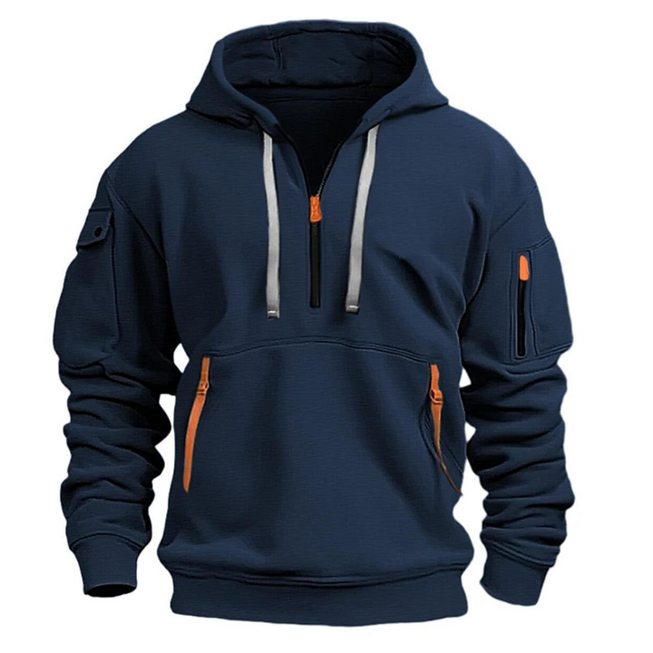 Samuel Herren Hoodie mit Reißverschlusstaschen in Dunkelblau